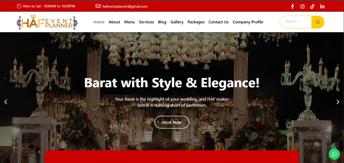 HAF Event Planner — Business Websites build by Softaculor