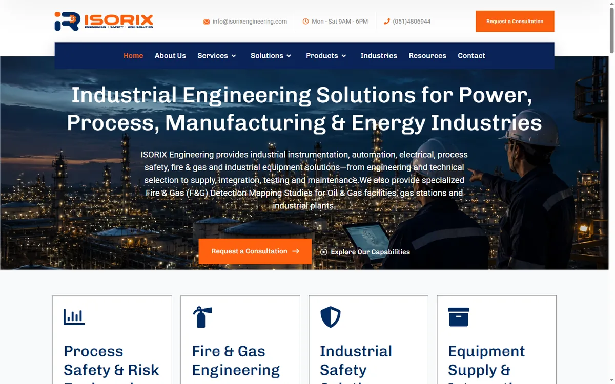 Isorix Engineering — Business Websites build by Softaculor