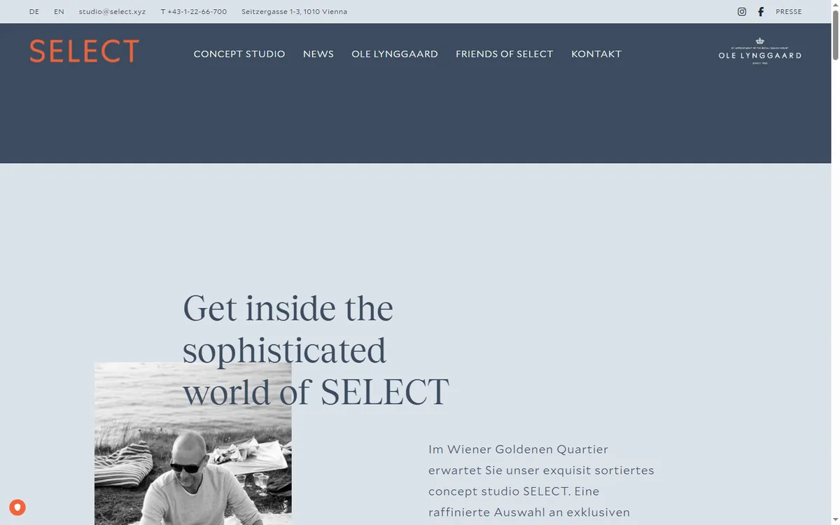 SELECT Concept Studio — Online Stores build by Softaculor